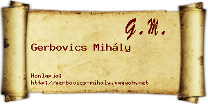Gerbovics Mihály névjegykártya