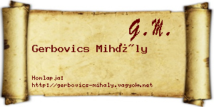Gerbovics Mihály névjegykártya